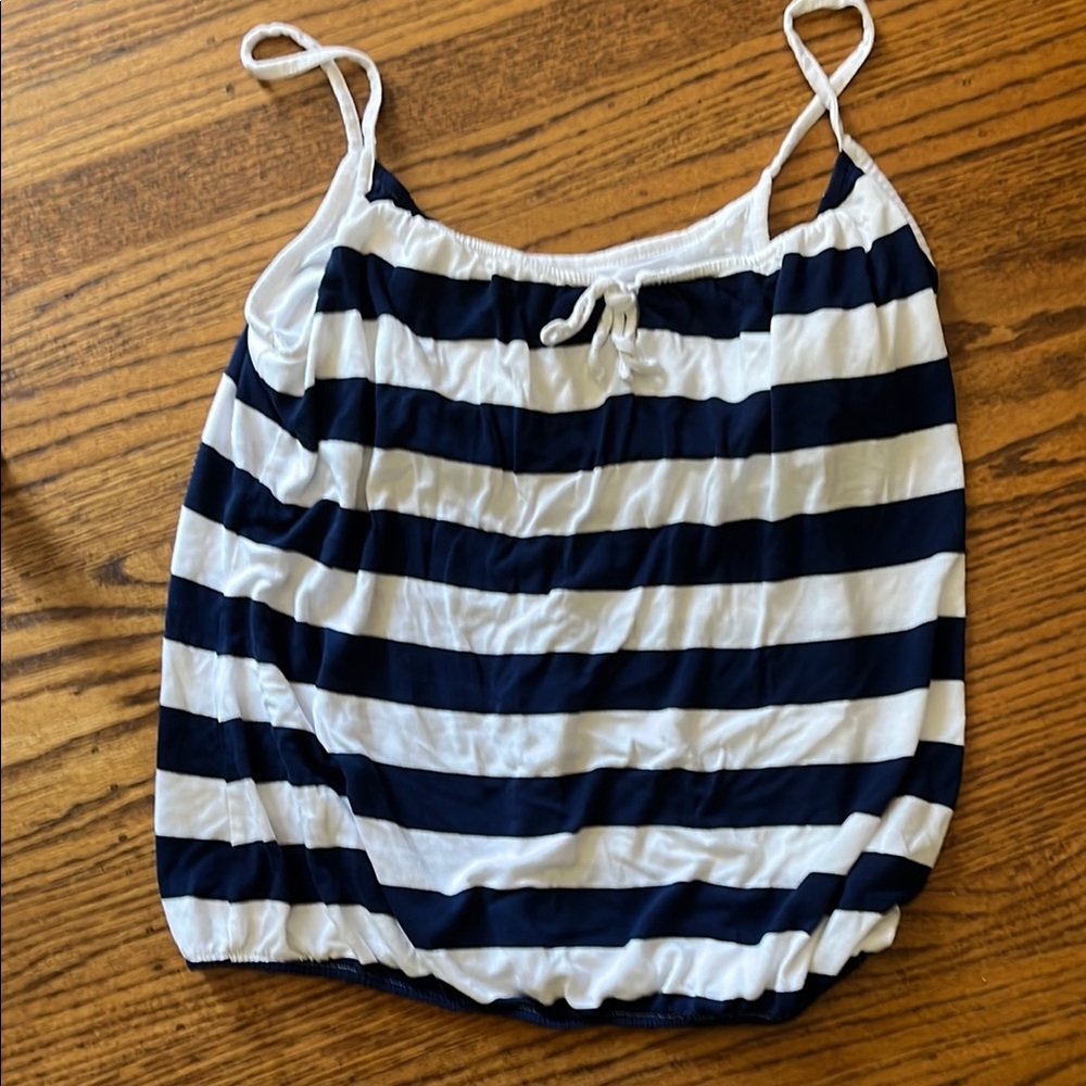 Old Navy, Navy blue and White Striped Tank Top, women size large